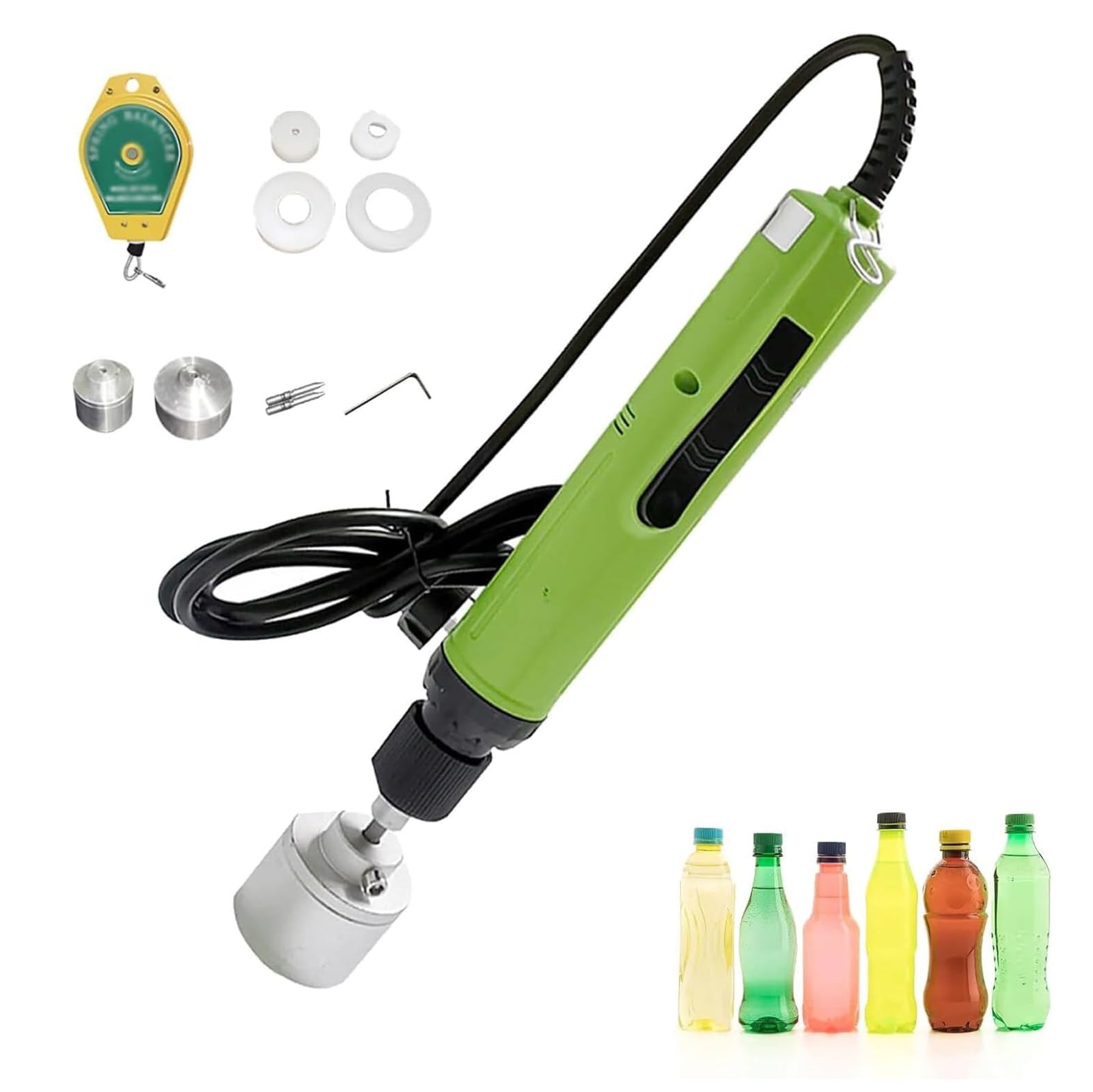 XNZJHPP Electric Handheld Bottle Capping Machine - Fast 30-90 Bottles/Min, Adjustable Torque 3-30 Kgf.cm, Ideals for Plastic Screw Caps, Perfects for Small Businesses