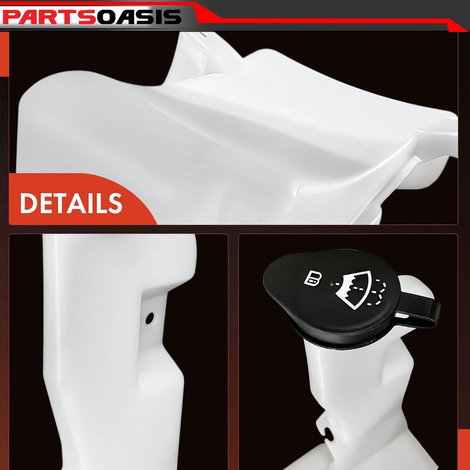 Washer Reservoir Replacement For Chevy Silverado | For GMC Sierra 1999 - 2006 With Pump and Cap With Level Sensor Port Includes 2007 Classic Replaces OE 12487670-PFM | GM1288121 | REPC370527