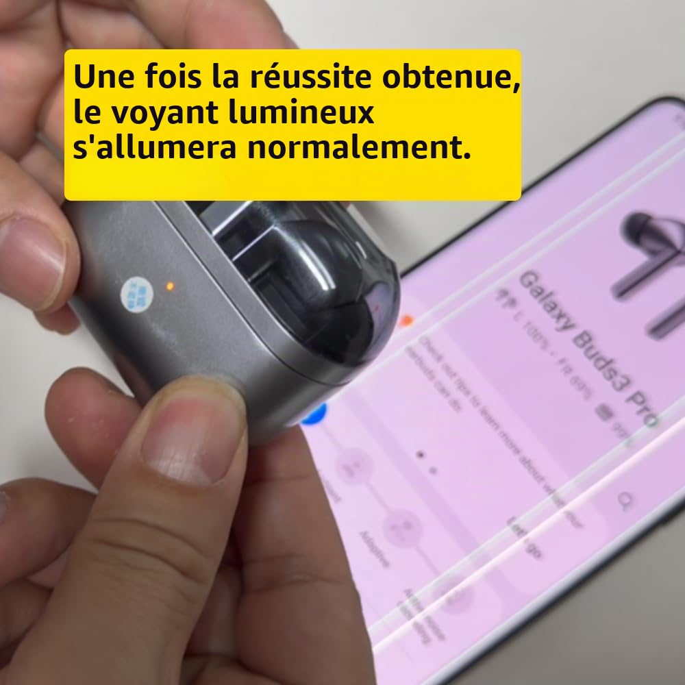 Oreillette gauche de rechange pour écouteurs Bluetooth sans fil Samsung Galaxy Buds 3 Pro AI Ture (argent)