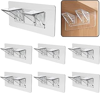 6-Pack Heavy-Duty Adhesive Shelf Brackets, Large Size Double Row Bracket...
