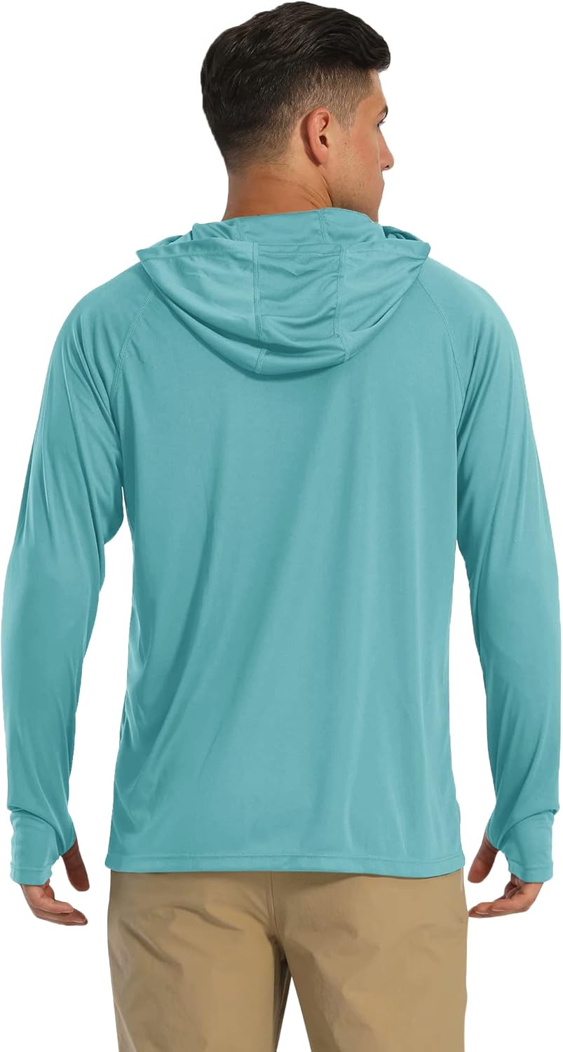 MAGCOMSEN Men's Hooded UPF 50+ Sun Protection T Shirts Long Sleeve Athletic Fishing Shirts Rash Guards - Image 2
