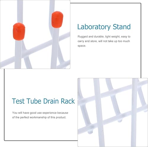 Miniatura 6 de Mikikit Estante de secado para laboratorio 24 clavijas de goteo de botellas de agua, estante de secado de vidrio de laboratorio, estante de alambre