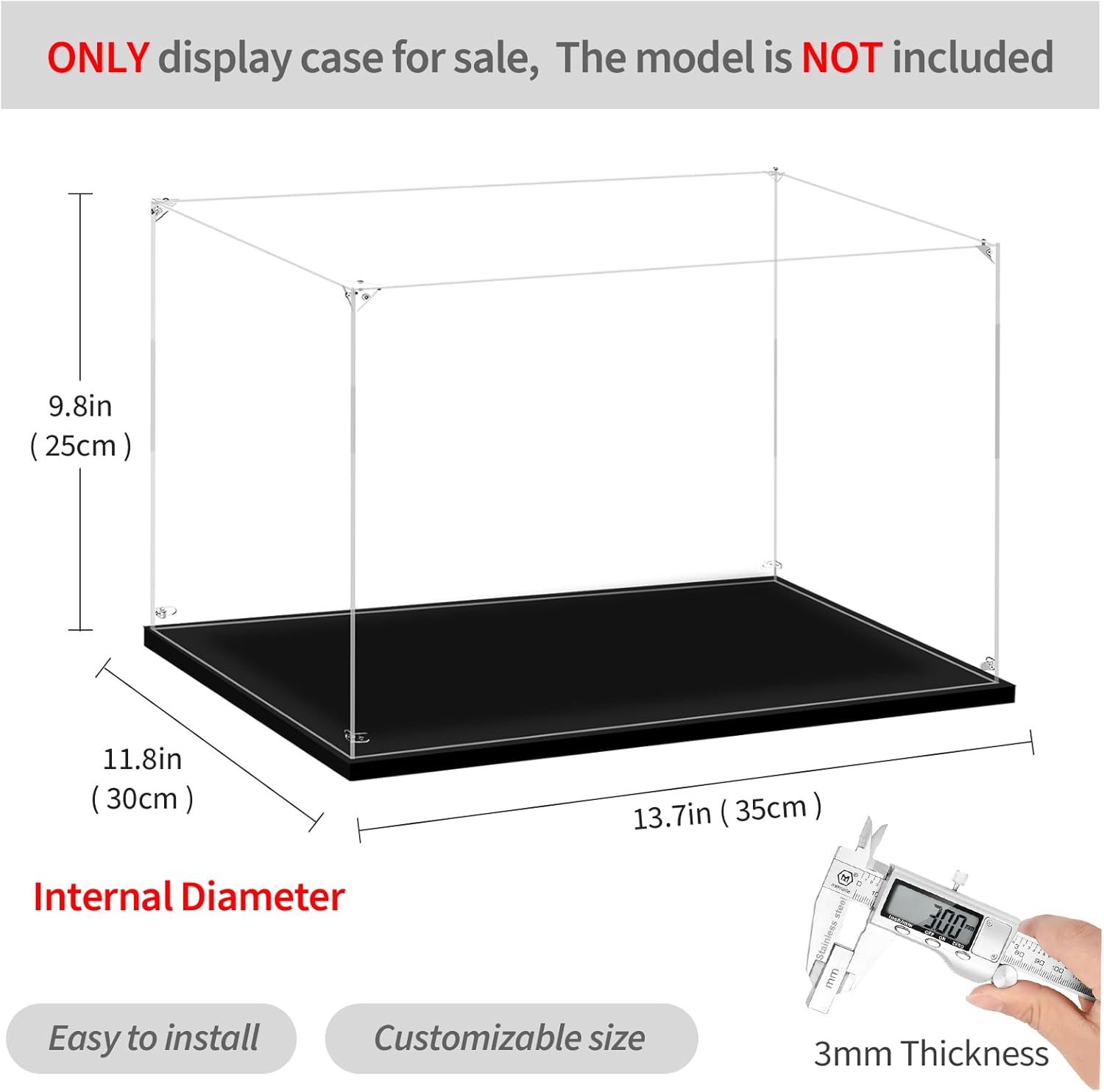 Display Case for Lego 11372 Autumn Cottage Garden, 21060 Himeji Castle or 41757 Friends Botanical Garden, 13.77x11.81x9.84inches (35x30x25cm)