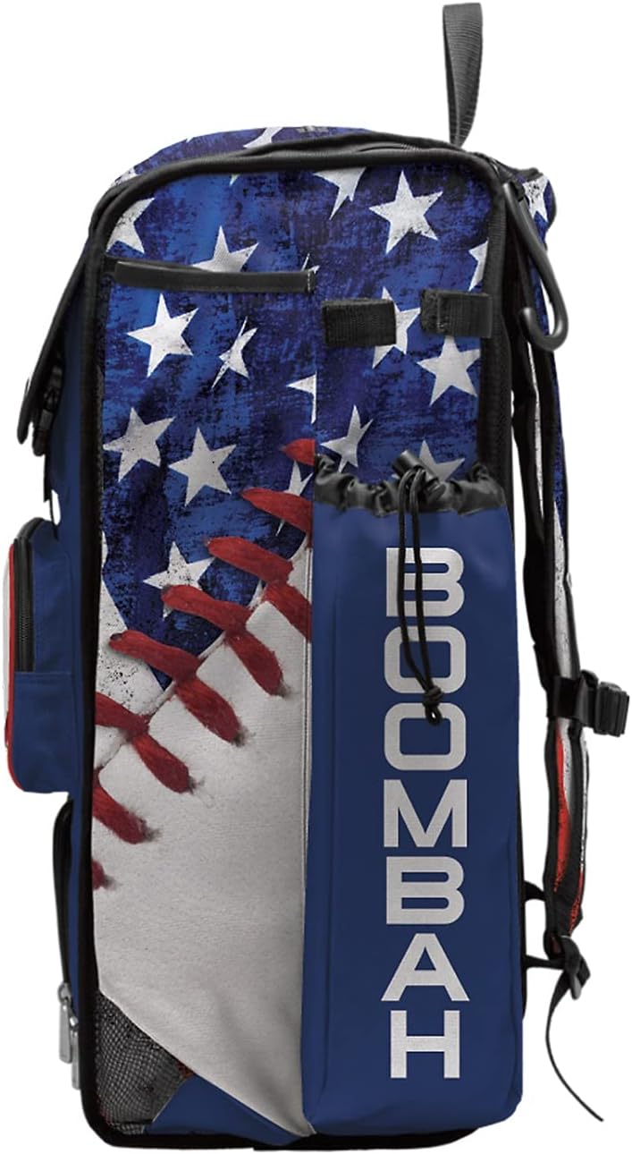 Boombah Catchers Superpack Bat Bag - 23-1/2" x 13-1/2" x 9-1/2" - USA Baseball Royal/Red/White - Holds 4 Bats - Backpack Version (no Wheels)