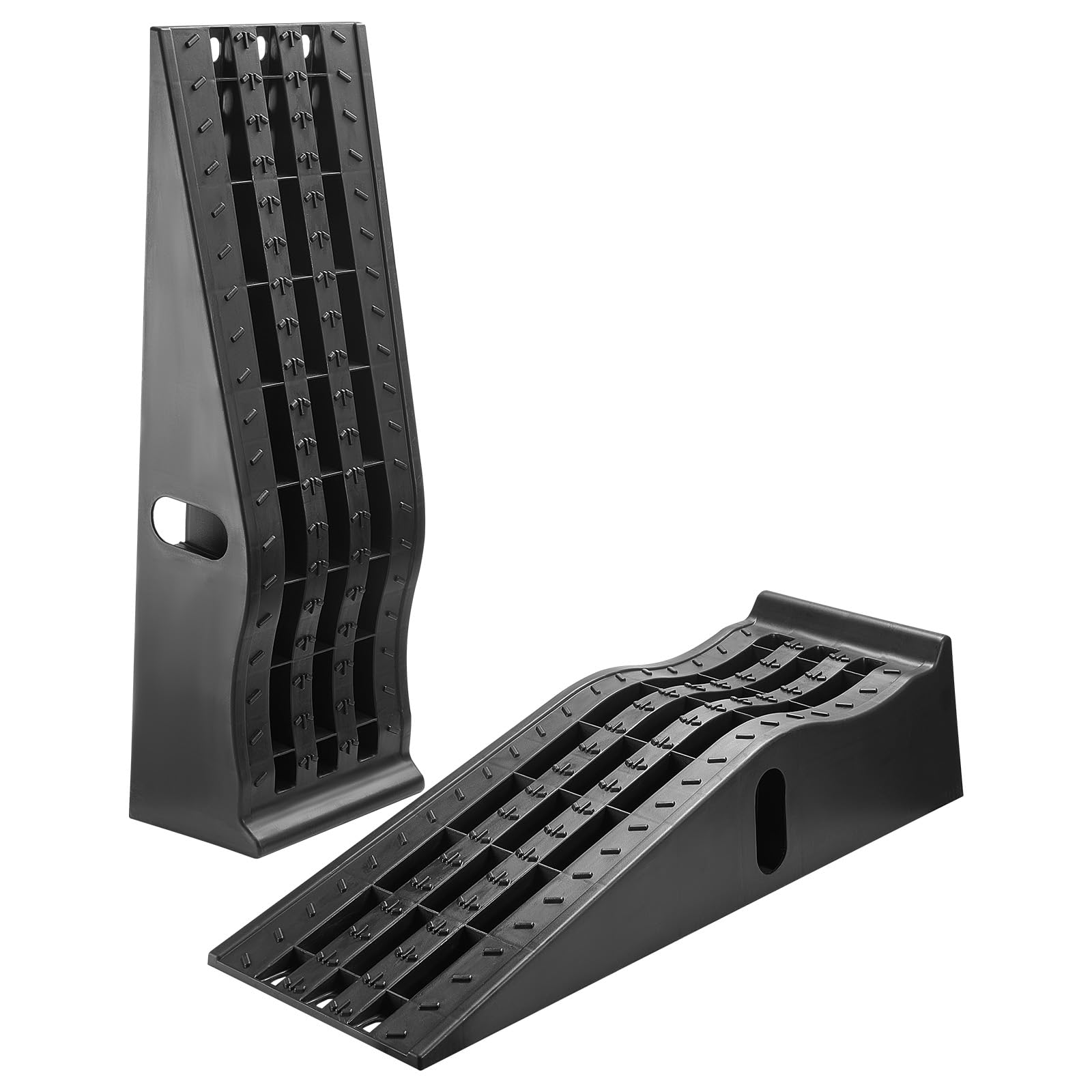 VEVOR Rampe de Voiture, 2 PCs, Rampe d'accès Portable à Profil Haut pour Voiture, capacité de 5897 kg, Hauteur de Levage de 155 mm, pour vidange, Inspection et réparation de camions et SUV, Noir