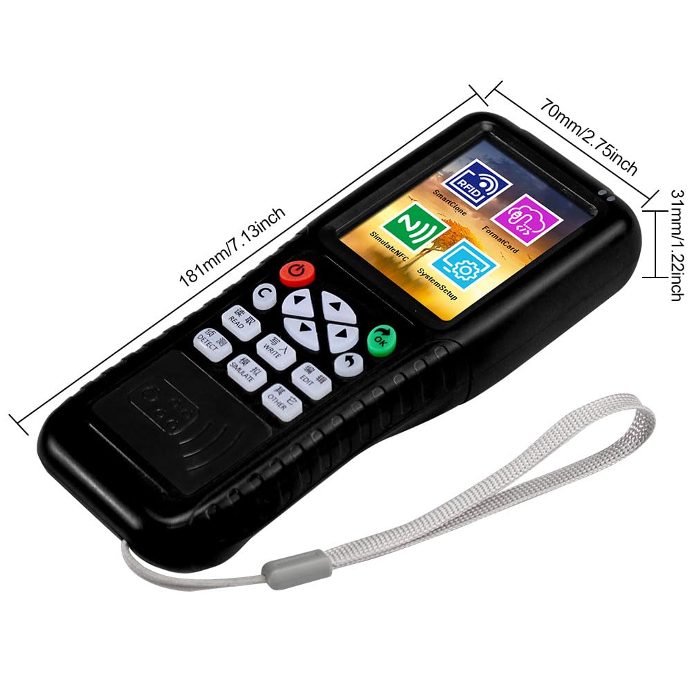 RFID Card Reader Writer Copier Duplicator Full ID/IC Fréquence avec Logiciel Gratuit Smart Phone App App Decoding NFC Simuler pour Copier Les Cartes de contrôle d'accès