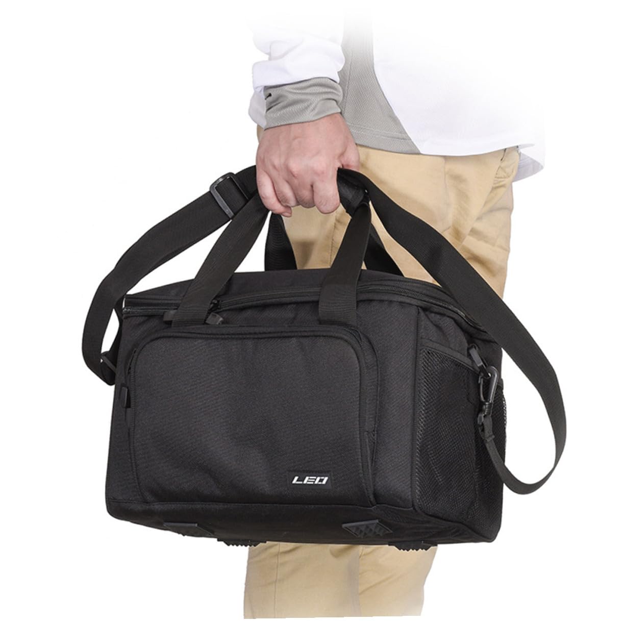 Totority Paquet de Pêche Multifonction en Tissu Oxford Noir Renforcé, Design Multi-Poches pour Accessoires de Pêche en Plein Air