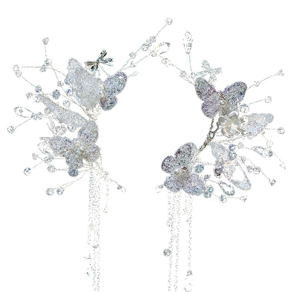 Flecos de cristal de novia en diadema hecha a mano con cuentas y clips