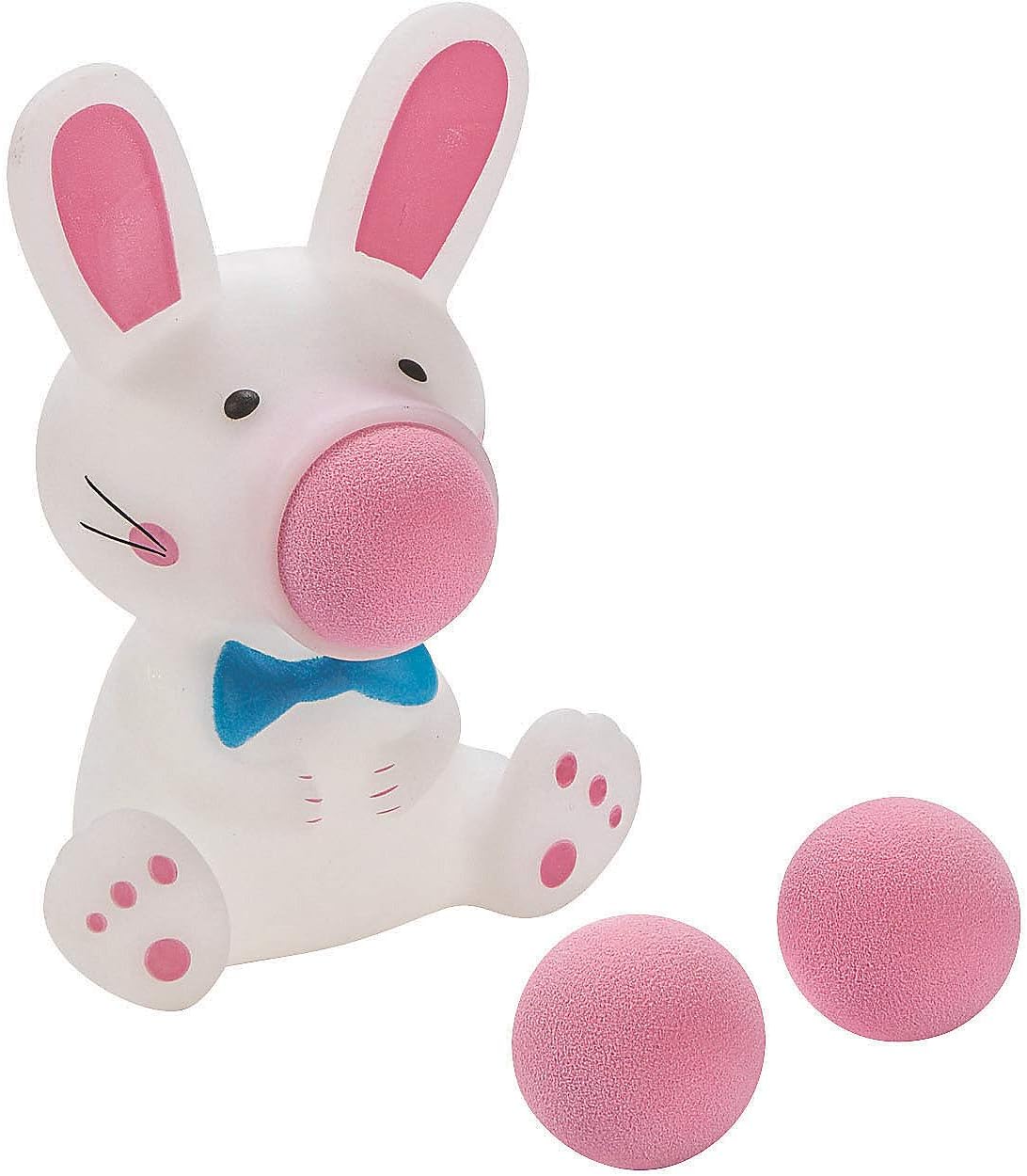 Easter Bunny Pink Plastic Ball Launchers 2.75" x 5" (12 Pc) Fun Springtime