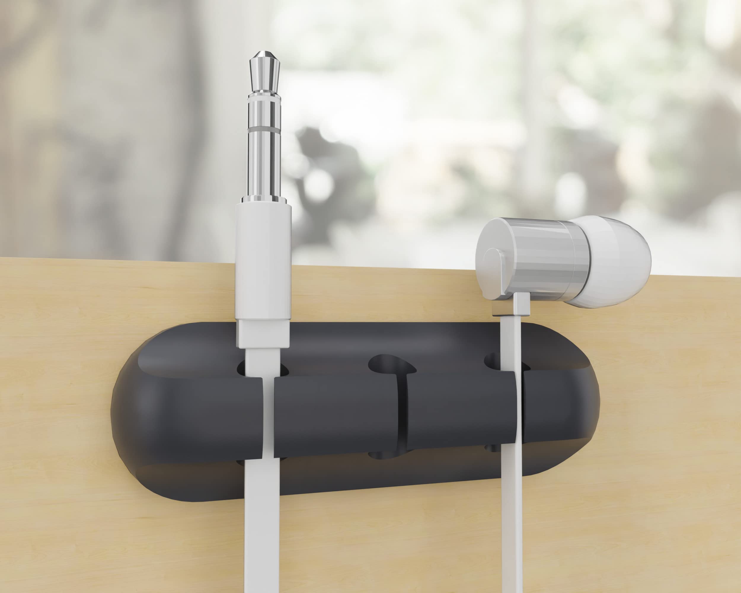 Lot De 4 Supports De Câbles - Organisateur De Câbles - Noir