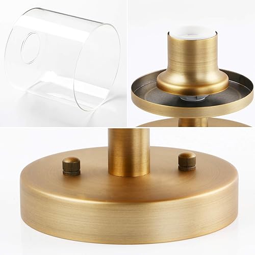 Miniatura 7 de Pathson Lámpara de techo industrial con pantalla de cristal, 1 lámpara colgante empotrada para pasillo, loft de cocina, bar cerca del techo