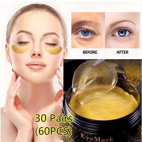 Miniatura 3 de Parches para debajo de los ojos 30 pares 60 piezas de oro de 24 quilates tratamientos de círculos oscuros de ojos hinchados reducen las bolsas