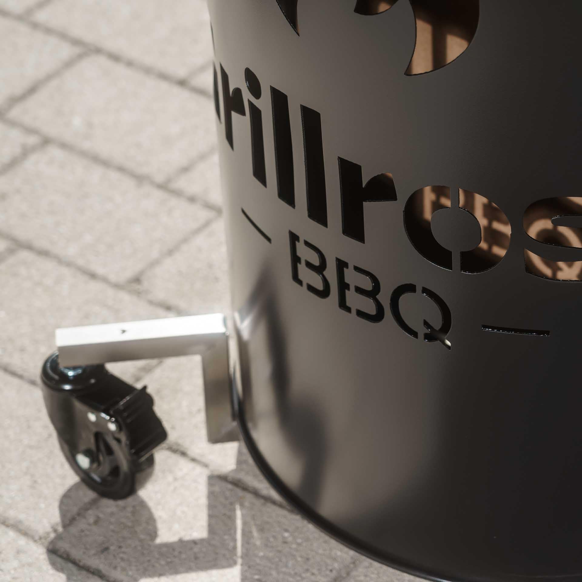 Grillrost.com Das Original Chariot en INOX pour tonneaux à feu - Rends Ton tonneau à feu Mobile