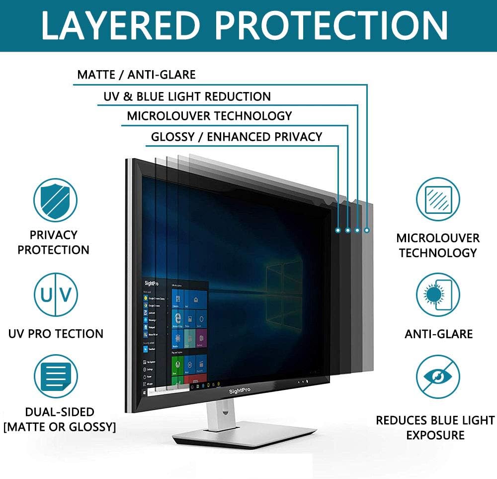 FiiMoo 27" Computer Privacy Screen (16:10)-Desktop Monitor Privacy Screen Protector,UV and Blue Light Filter - Image 3