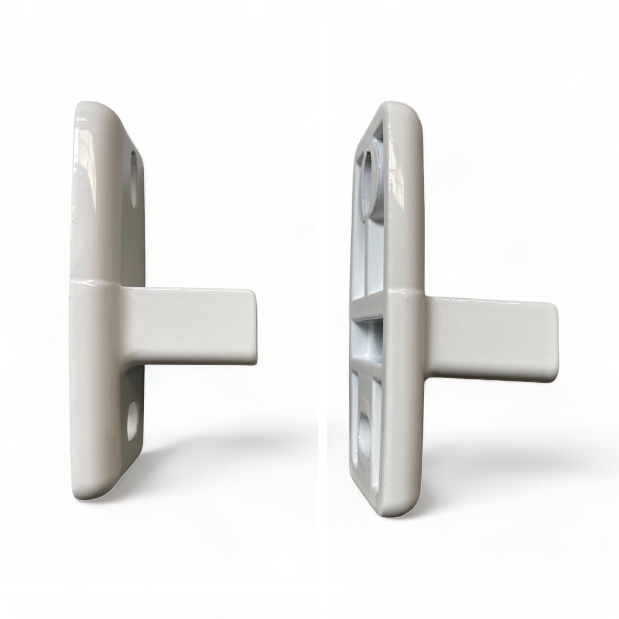 Teletoldo Juego de Terminales Soportes a Pared Blanco | Compatible con Soporte Brazo balcón | Tornillería Incluida | Pack 2 Unidades