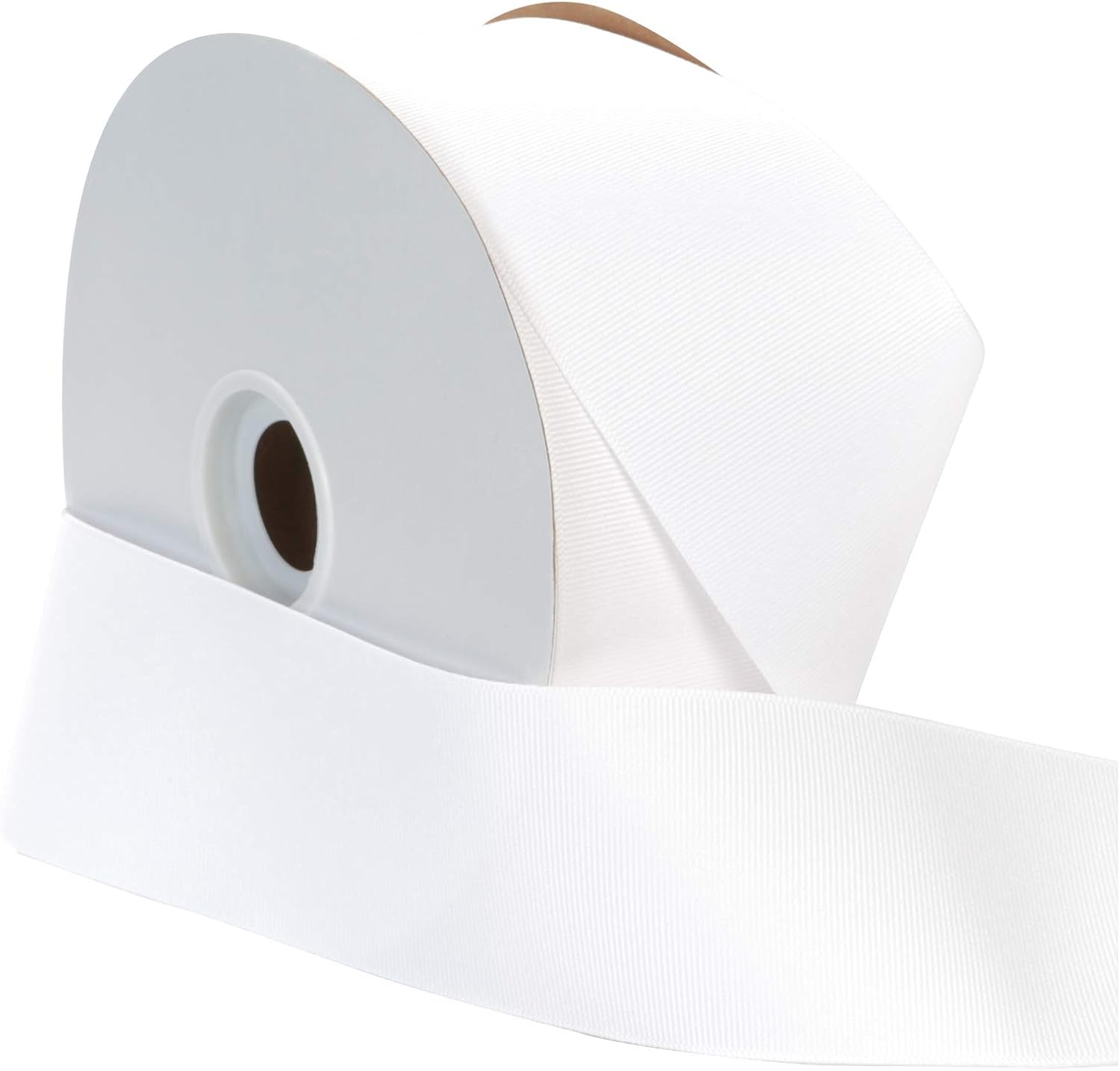Berwick Offray 2.25" Grosgrain Ribbon, White, 50 Yards