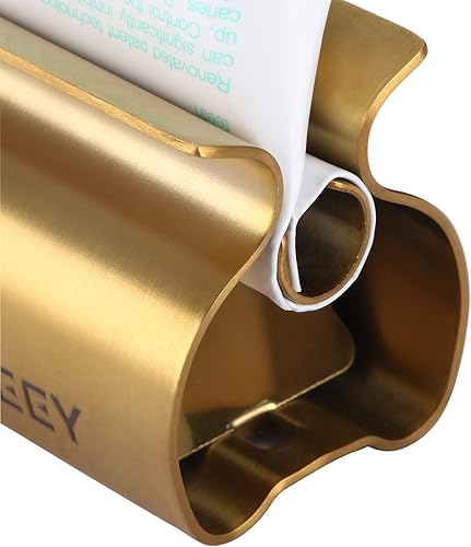 Miniatura 46 de XYKEEY Juego de 2 rodillos exprimidores de pasta de dientes, soporte de asiento de tubo de pasta de dientes de metal (acero inoxidable)