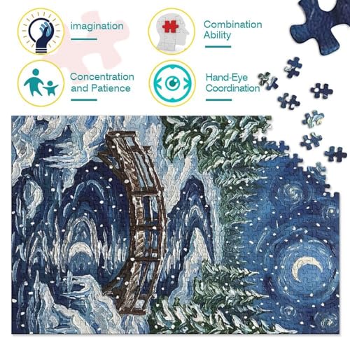Rompecabezas de 1000 piezas contra el aburrimiento: puzzle difícil de noche invernal 5