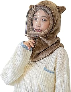 LfrXtra Sombrero de franela de color liso Baotou para invierno, transpirable, para esquí, snowboard, motocicleta, ciclismo, color marrón, marrón, 4