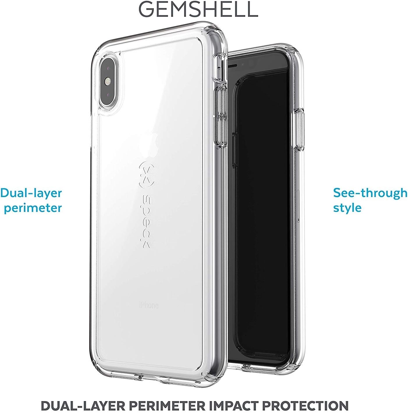 Speck Products GemShell iPhone XS Max Case, Clear/Clear