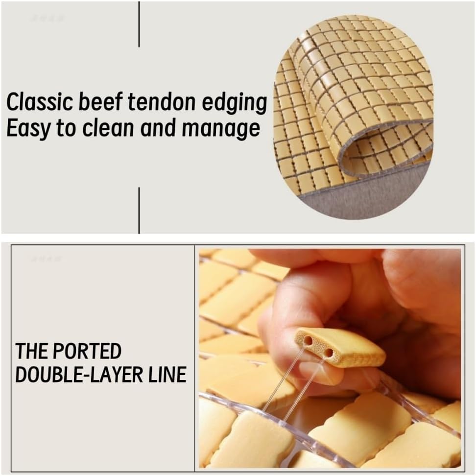 Foldable Bamboo Summer Sleeping Mat, Cooling Mat for Bed, Foldable Summer Bed Mat Cool Sleeping Mattress for Home School Dormitory