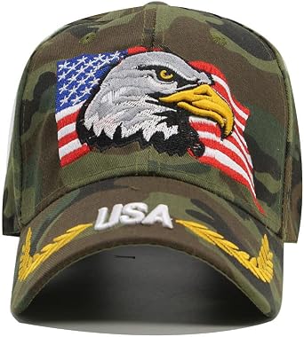 American Eagle Flag Cap Embroidery Eagle Baseball Cap Patriotic Eagle USA Flag Cap