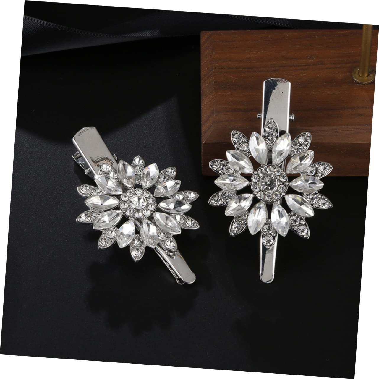 minkissy 8pezzi Fermagli Per Con Design Di Fiore Cristallo Clip Duckbill Decorativa Con Strass Per Cerimonie Eventi e Acconciature Eleganti Per Donne e Ragazze