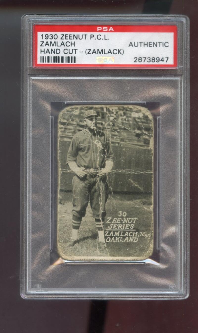 1930 Zeenut Zeenuts Carl Zamlach Zamloch Zamlack PSA AUTHENTIC Graded Baseball Card Pacific Coast League PCL P.C.L. Oakland Oaks