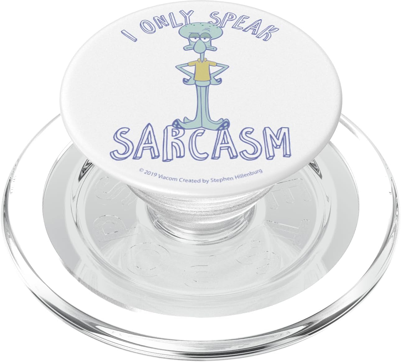 SpongeBob SquarePants I Only Speak Sarcasm Squidward Logo PopSockets MagSafe PopGrip for iPhone