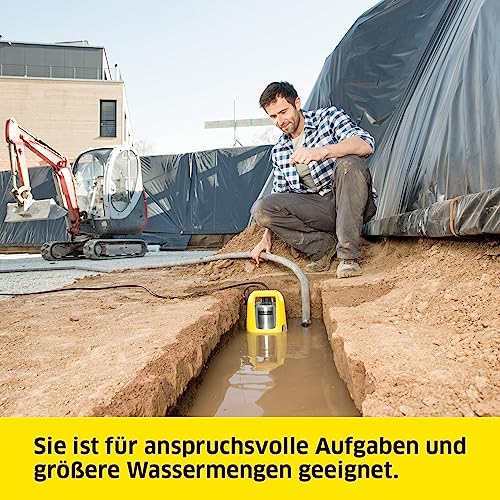 Kärcher SP 22.000 Dirt Level Sensor Schmutzwasser-Tauchpumpe, Fördermenge: 22.000 l/h, Eintauchtiefe: max. 7 m, Schmutzwasserpartikelgröße: max. 30 mm, Restwasserhöhe: 35 mm, Druck: 0,8 bar