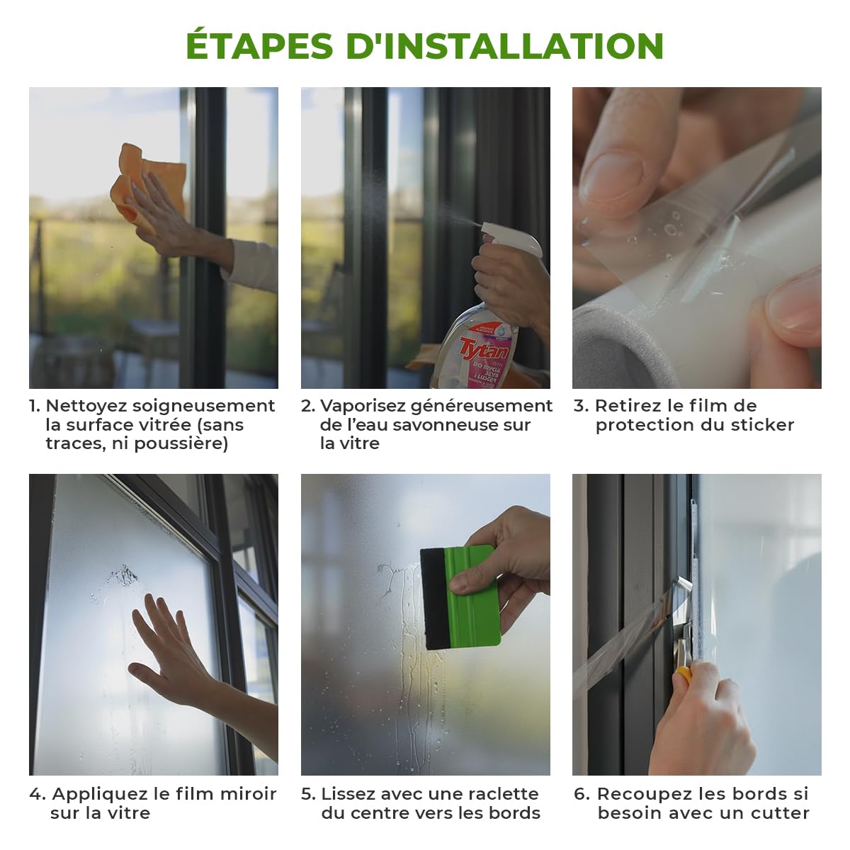 Ambiance Sticker Film Fenêtre Anti Regard Brise Vue, Uni, 45 cm x 4 m