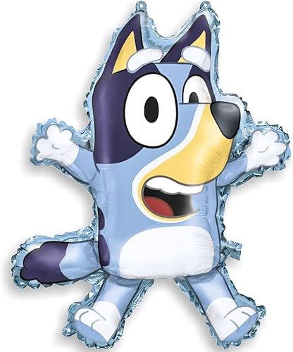 Globo de aluminio multicolor vibrante en forma de azul, 28 pulgadas, 1 unidad, adorable tamaño jumbo para la máxima diversión de fiesta y diseño