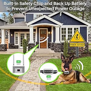 Electric wireless dog fence system pet containment system with waterproof and rechargeable training collar receiver for 2 dogs pets container boundary white   cucciolini doodles