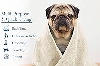 Vista 2 de DAN RIVER Toalla para perro, paquete de 1, 100% algodón, 20 x 40, ultra suave de 450 GSM, toalla súper absorbente y de secado rápido para perros
