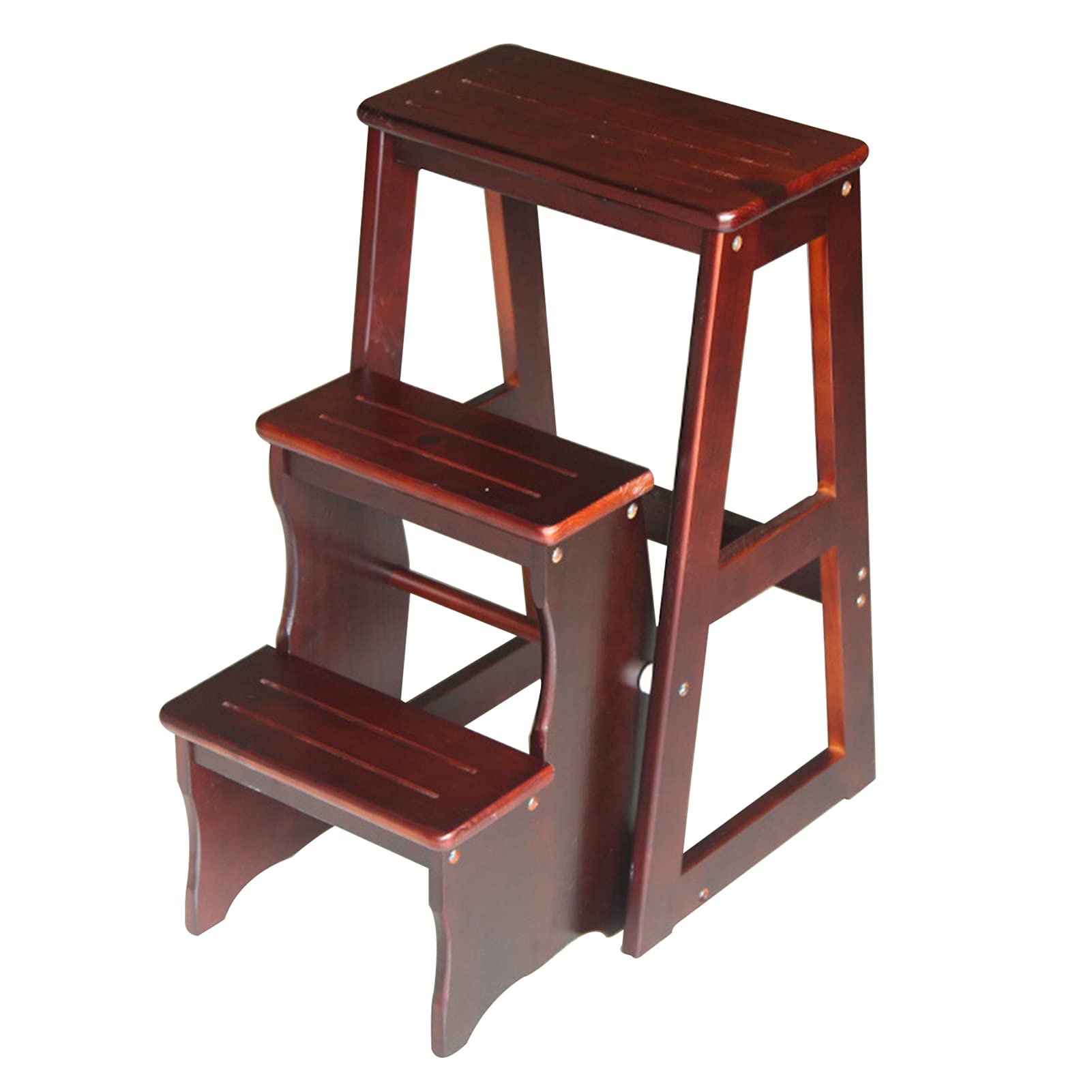 Échelle en bois pliante et banc à chaussures pour le loft et la cuisine