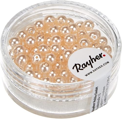 Rayher 14400270 Renaissance Glass Wax Beads Diameter 4 mm Pack of 85 Powder Pink