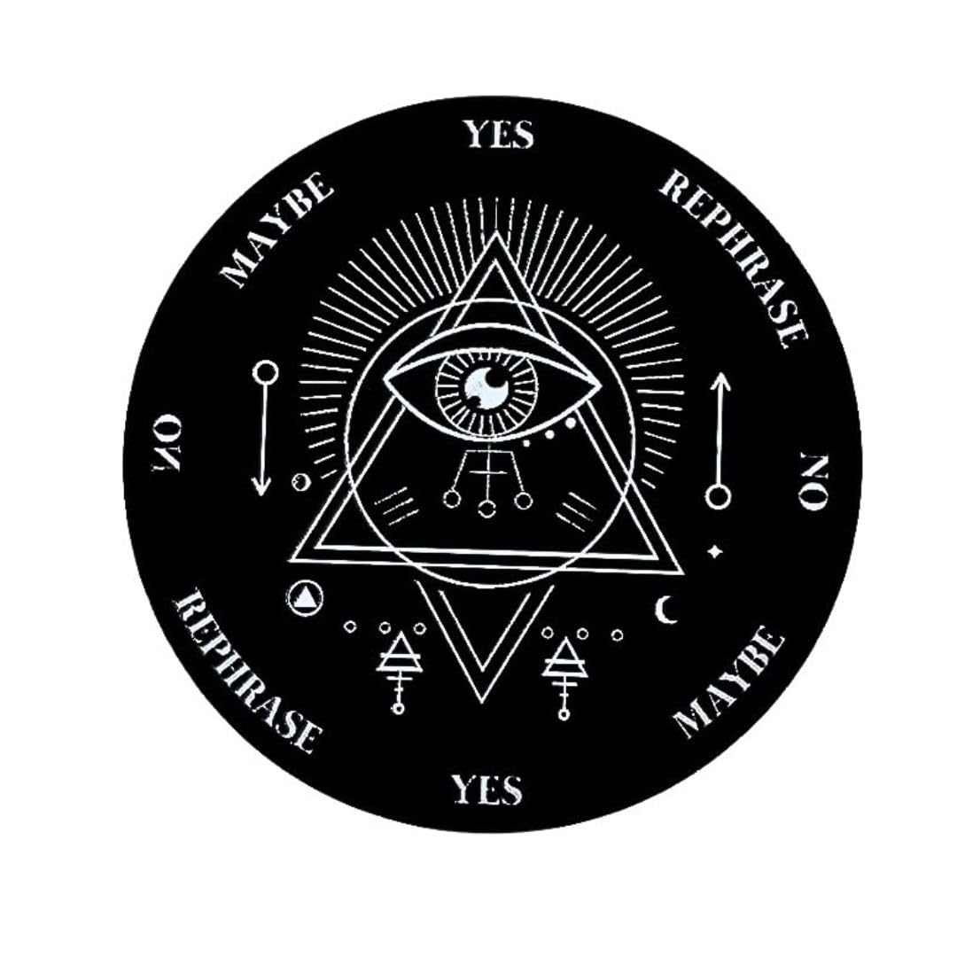 TREE MAISON CORONATING HOMES Vastu Acrylic Evil Eye Board | 9 inch | Dowsing Divination Board | with Brass Pendulum (Pendulum Assorted) 1