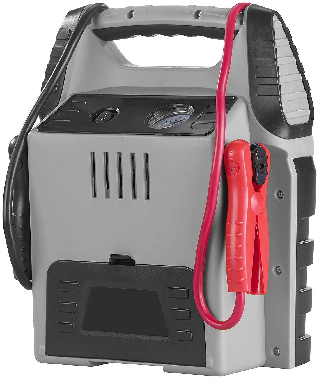 revolt Autostarter: 5in1-Starthilfe-Powerbank, Kompressor, USB, 12V, 20 Ah, 1000A, 150 psi (Auto Starthilfe Powerbank, Auto mit Kompressor)