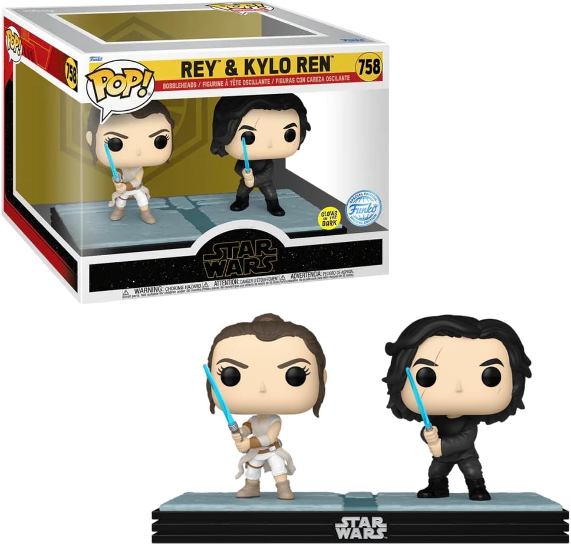 Funko Pop Star Wars 758 Rey & Kylo Ren Glows Exclusive