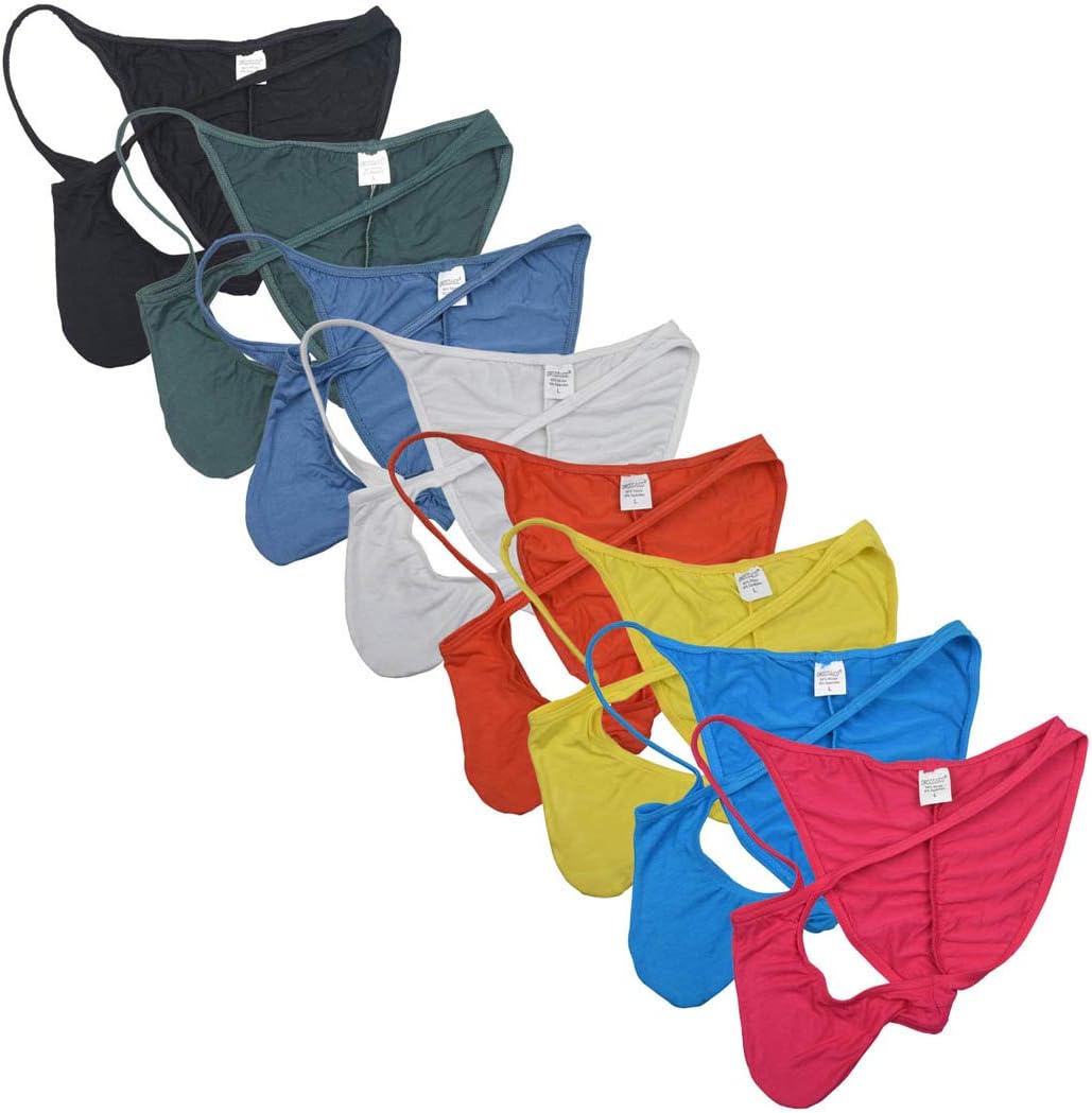 OROCOJUCO Pack of Men's Modal Cheeky Briefs Brazilain Bikini Underwear Ruched Back Skimpy Swimwear