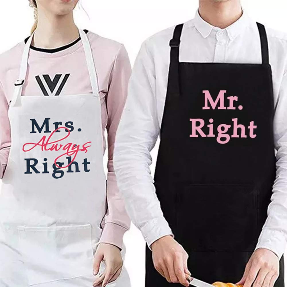 Finalshow Couple Aprons BBQ Apron for Men Women Novelty Cooking Gifts with Adjustable Straps Wedding Birthday Anniversary