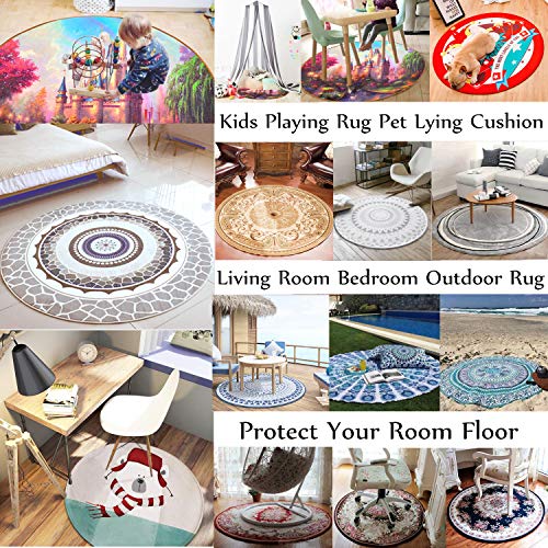 Tapete Zen para spa da HVEST tapete de massagem com pedra e flor de orquídeas redondo, tapete de bam