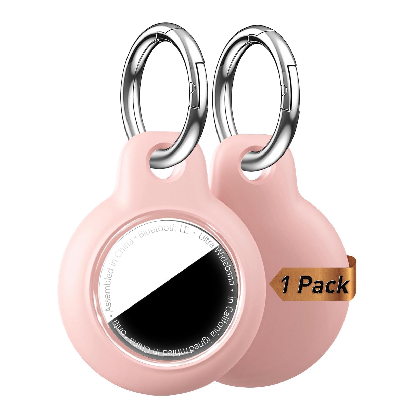 MOLOSLEEVE [1-Pack] Waterproof Case for AirTag 2 (2nd Gen) &amp; 1st, Upgrade Shockproof Holder Keychain for Air Tag, Full Body Protective Cover for Keys, Luggage, Dog Collar, Pink