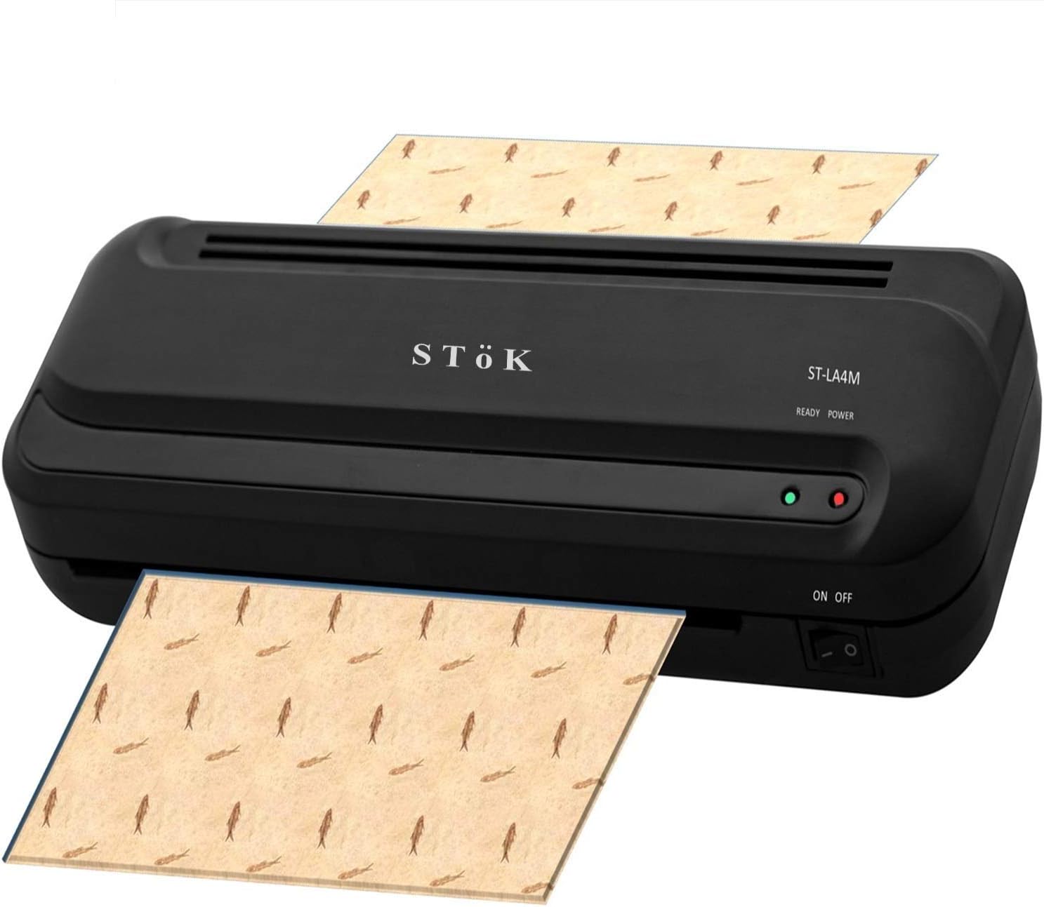 SToK (ST-LA4M) Compact Laminating Machine - Ideal for Students' Projects, Photos, ID Cards, and More | 9-Inch Black Laminator (1 Year Offsite Warranty)