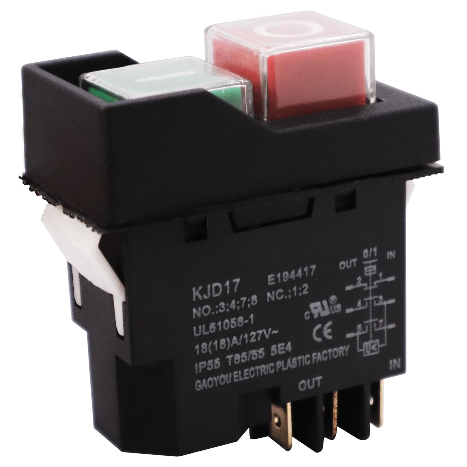 371450 Power Switch Replacement Compatible with Hitachi Metabo HPT C10RJ C10RJSM Table Saw 127V 18A 6pin