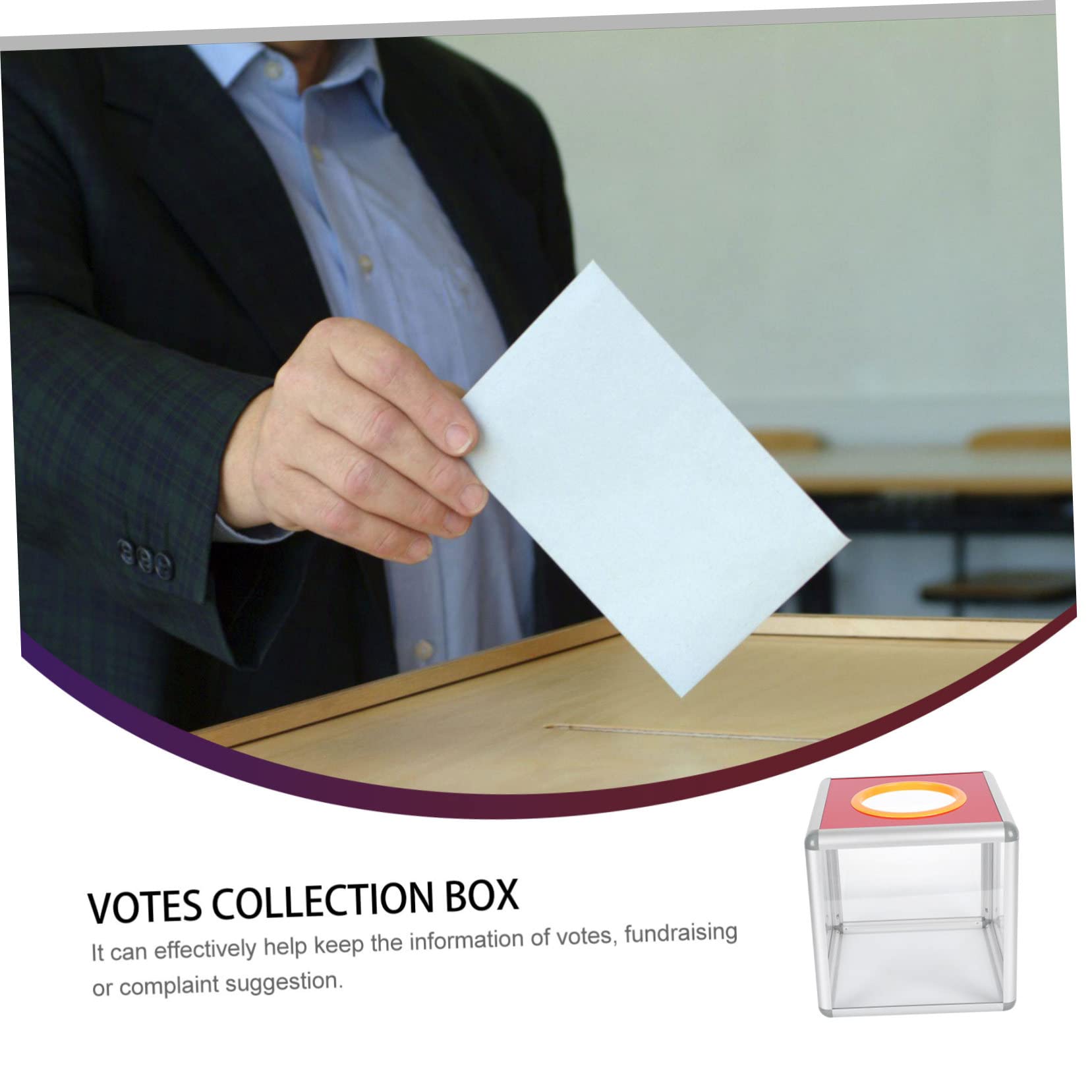 Caja Transparente Borde de Aleación de Aluminio para Sorteos de Lotería Diseño Seguro Cerradura Adecuado para Sugerencias y Papeleo en Oficina