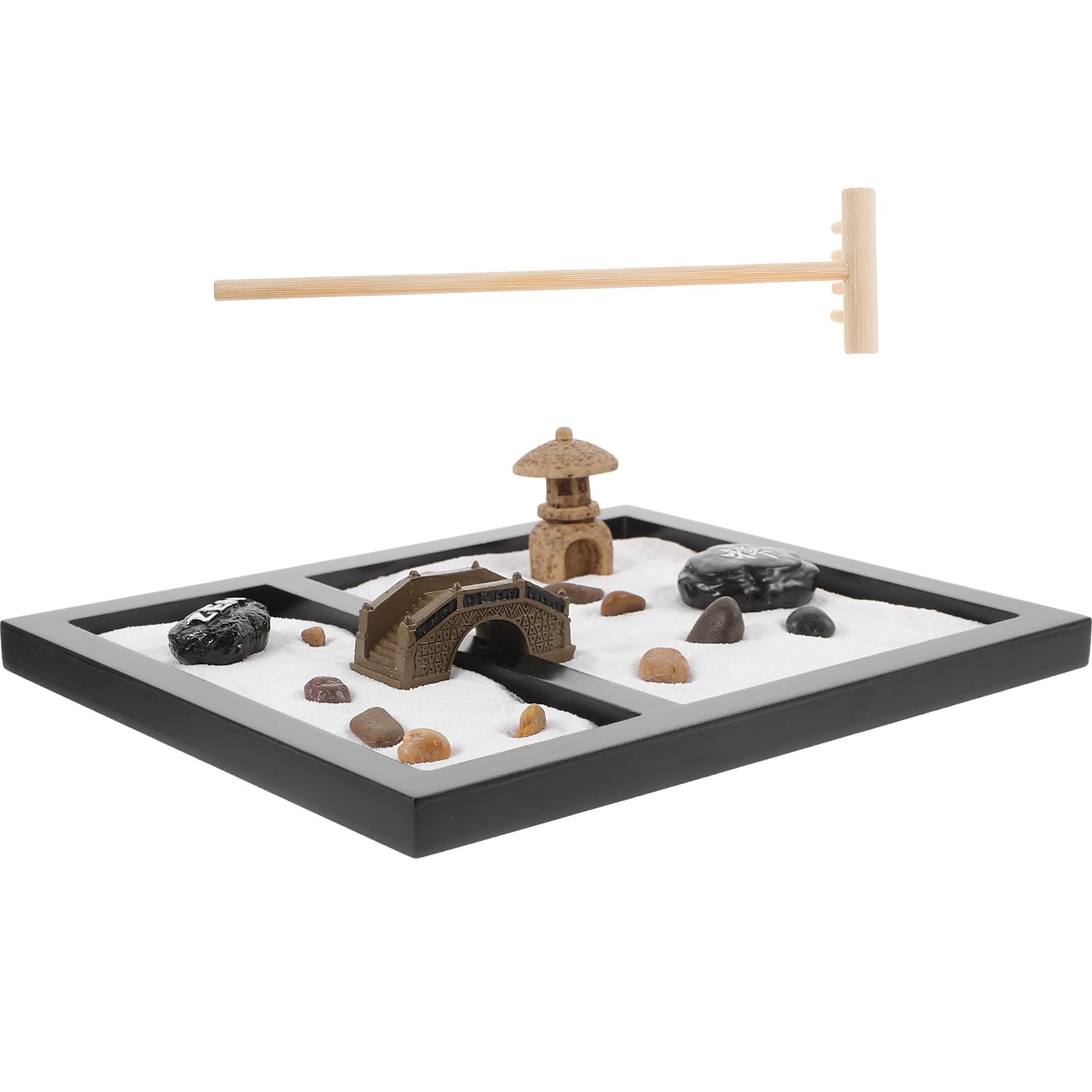 Jardín Zen en Miniatura para Decoración de Escritorio LIGHTAOTAO con paisaje de piedras y arena