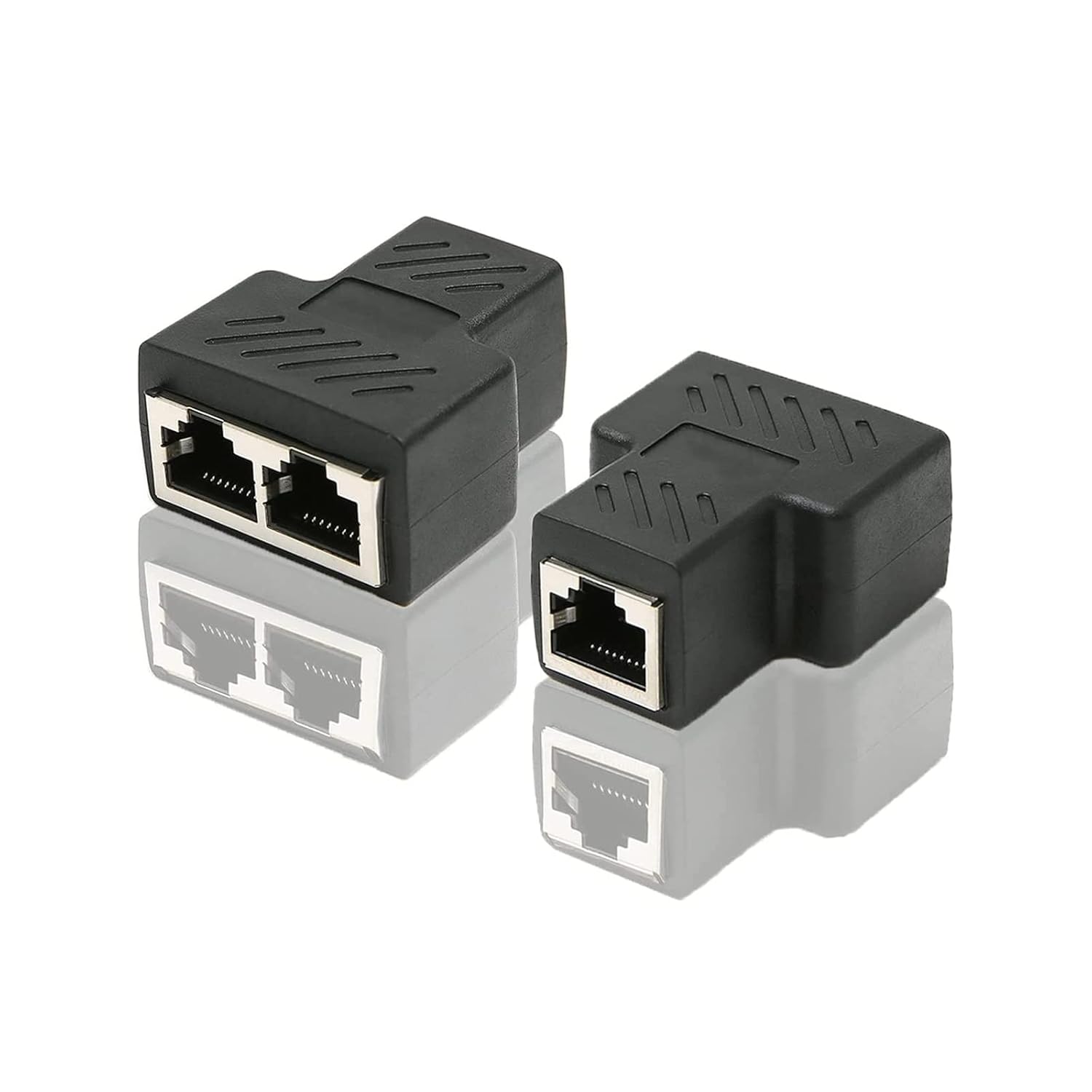 Anguxer 2 piezas Conectores Divisores RJ45, 1 Hembra a 2 Hembra Adaptador, Adaptador Coupler, para Ethernet Cat5 Cat6 Cat7 LAN Extensor de Cable Ethernet
