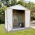 4x6ft Outdoor Metal Storage Shed with Lockable Door & Apex Roof, White Galvanized Steel Garden Shed for Lawn Tools, Waterproof Shed Outdoor Storage Clearance for Backyard (White)