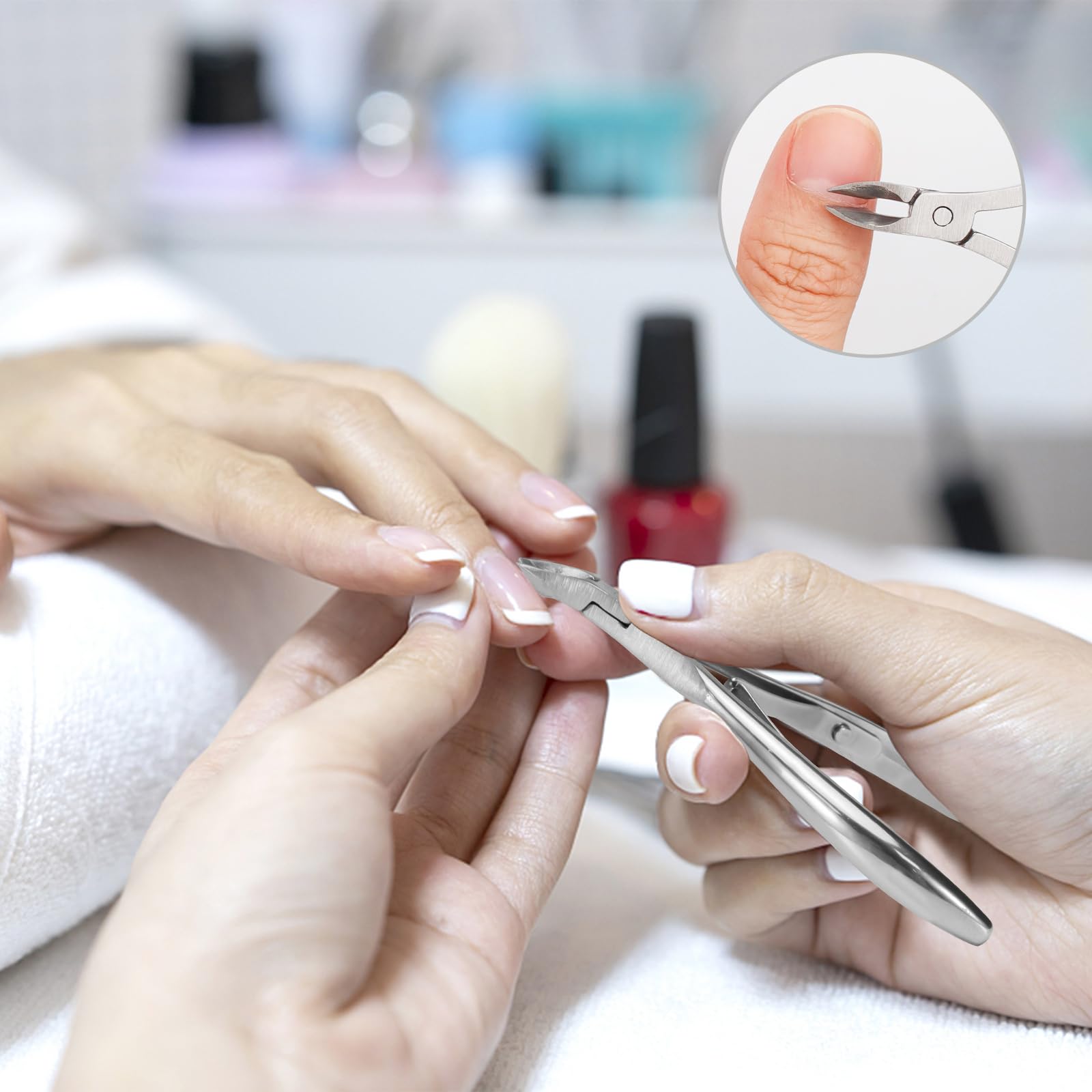 LELE LIFE 9 piezas de cortacutículas, removedor de cutículas, empujador de cutículas, acero inoxidable, herramientas profesionales de manicura para pedicura, kit de cortacutículas para uñas de dedos y